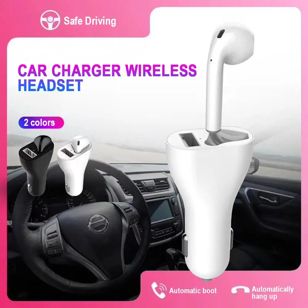DC12V/24 В 2 в 1 USB быстрая зарядка автомобиля Bluetooth 5,0 зарядное устройство смартфон правая гарнитура беспроводные наушники подходят для IPhone samsung