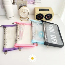 

Creative Transparent PVC School Notebook Zipper A6 Diary Loose Leaf Cover Weekly Plan For Student Colored Journal Stationery