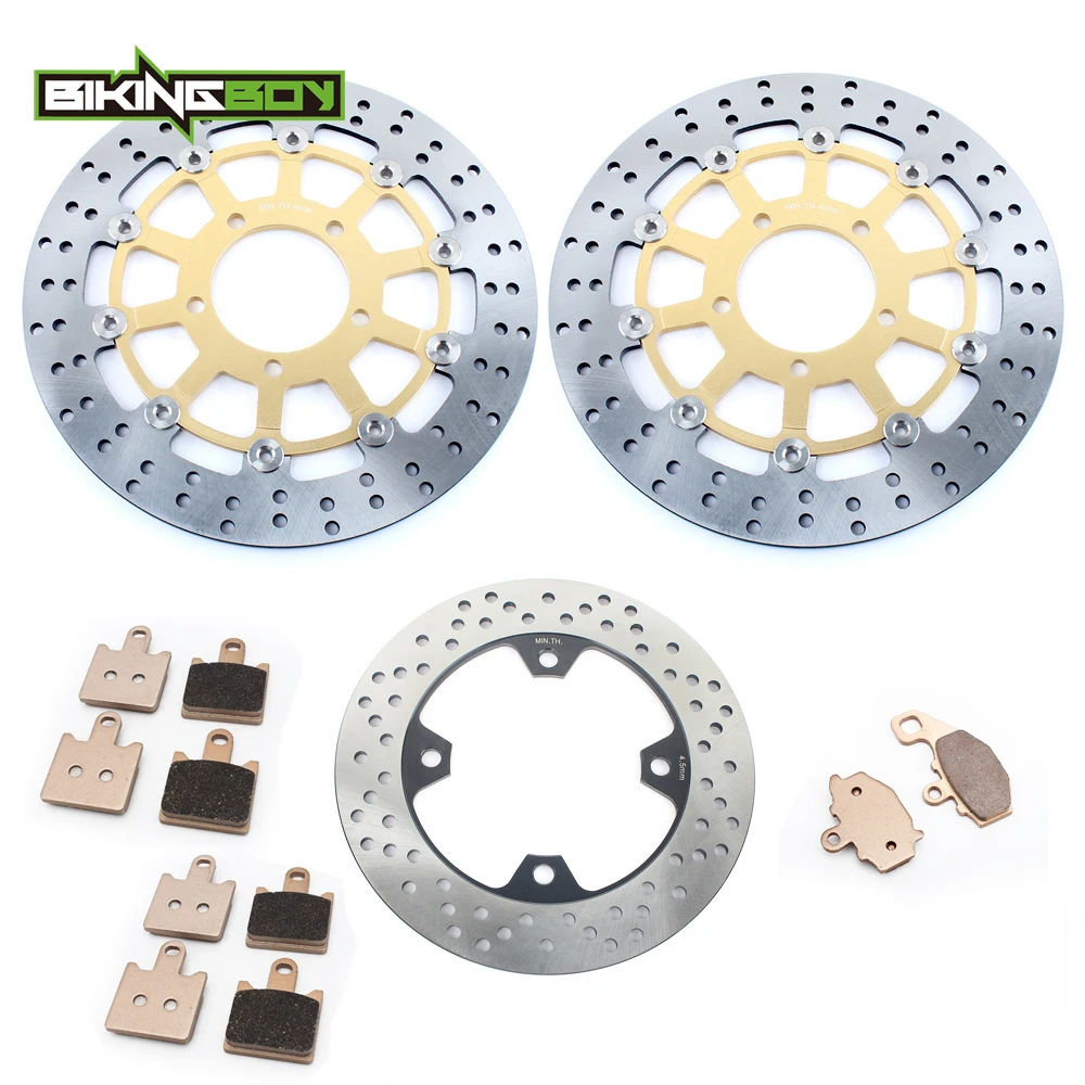 BIKINGBOY для KAWASAKI ZX6R ниндзя ZX600 2007 2008 2009 2010 2011 2012 Круглый/волнистые спереди и сзади тормозные диски роторы колодки