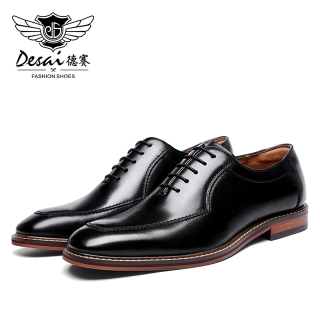 Мужские модельные туфли Desai, оксфорды из натуральной кожи, итальянские деловые туфли для мужчин, классические черные вечерние кие туфли в Корейском стиле, 2020 1