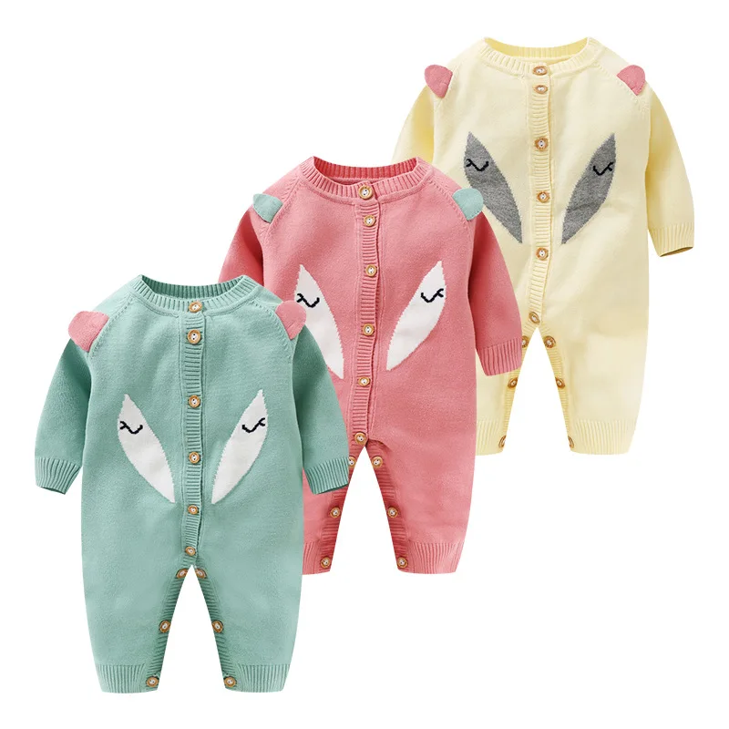 

25 Styles Cute Cartoon Knitting Newborn Baby Rompers New Autumn Winter Knitted Warm Infant Baby Sweaters Jumpsuit Outfits Z603