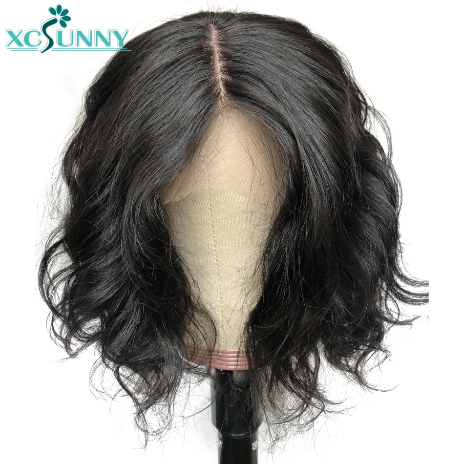 Water Wave Wig 5x5 Scalp Top Short Bob Wig Lace Front Human Hair Wigs 4x4 Closure Wig With Baby Hair Remy Brazilian xcsunny