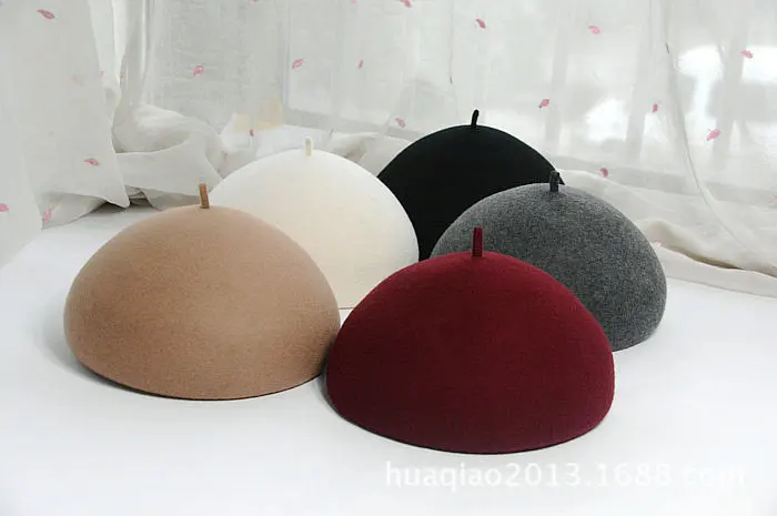 Women Female Berets Caps Elegant Winter Australian Wool Felt Fedora Red Black Wedding Hats Pillbox Hat Chapeau