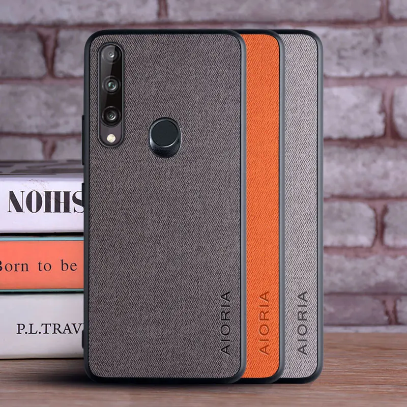 Чехол для Huawei Y7P Y6P Y5P роскошный текстильный кожаный чехол мягкий ТПУ твердый