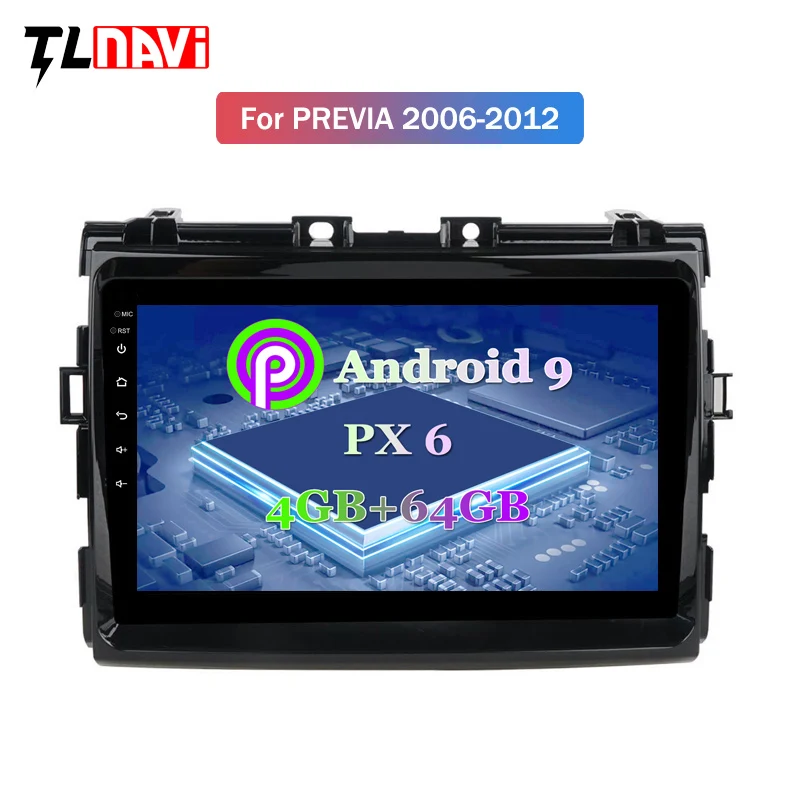 Cheap PX6 4G+64G Android 9.0 Car Multimedia Player for Toyota Estima/PREVIA/Tarago/Canarado radio stereo gps navigation system 1