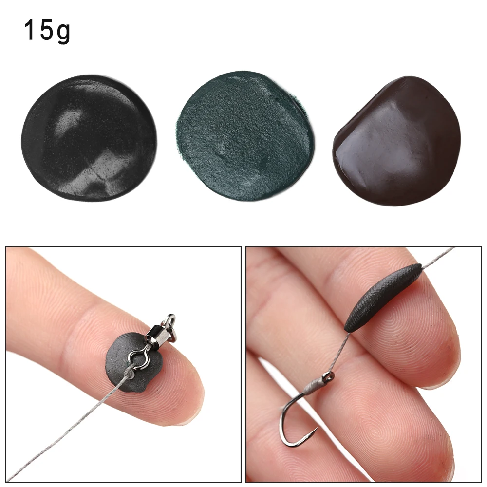 

1PC 3Colors 15g Soft Leading Sinker Tungsten Mud Sinker Weight Hook Connector Terminal Tackle Tungsten Mud Fishing Tools