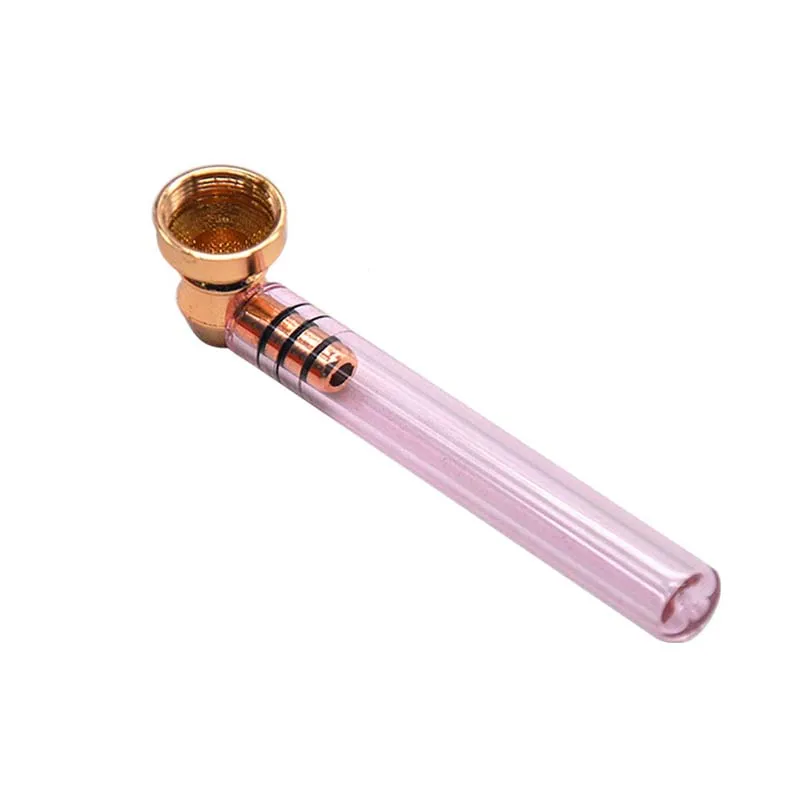 Стеклянный табак мундштук трубы портативная металлическая курительная трубка