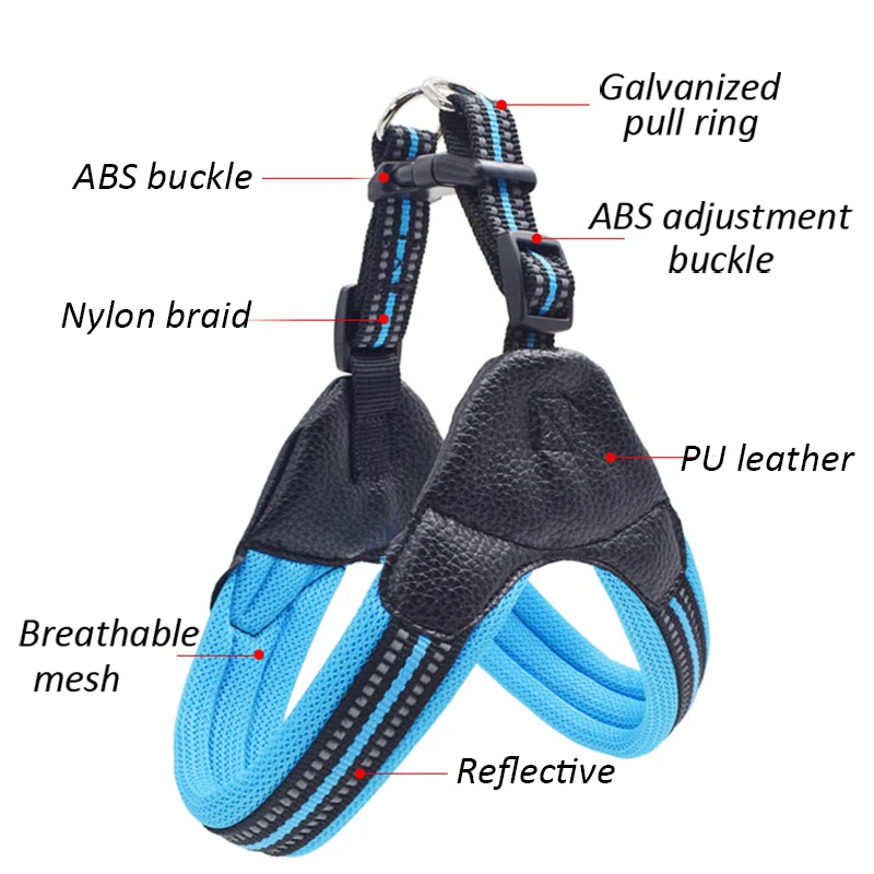 Reflective French Bulldog Pet Harness and Leash Set Cozy Mesh Dog Harnesses For Small Medium Dogs Pets Accessories smycz dla psa pet harness leash set pet harness set