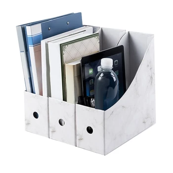 

AAY-Document Rack File Holder Storage Box Magazine School Pencil Foldable Paperwork Desk Organiser Kraft Paper Simple