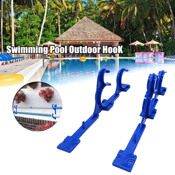 

Durable Hook Garden Hanger Portable Swimming Pool Pole Hanger Set Multi Purpose Hooks Kit for Leaf Rakes Skimmers Vacuum Hoses