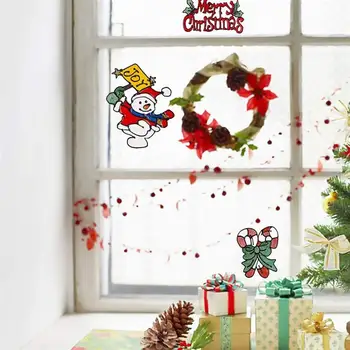 

12Pcs Christmas Stickers Removable Creative Practical Christmas Decals Self-adhesive PVC Window Stickers for Home School Office