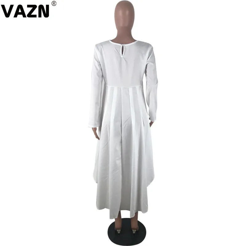 VAZN,, асимметричные, для снижения возраста, необычные, умные, сексуальные, модные, белые, уличные, с длинным рукавом, женские, тонкие, х-длинные футболки