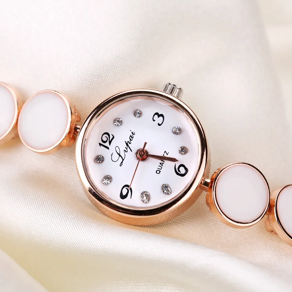 Горячая мода женские часы Роскошные инкрустация 6 кристалл алмаз круглый браслет ремешок простой элегантный бутик подарок часы женски 03