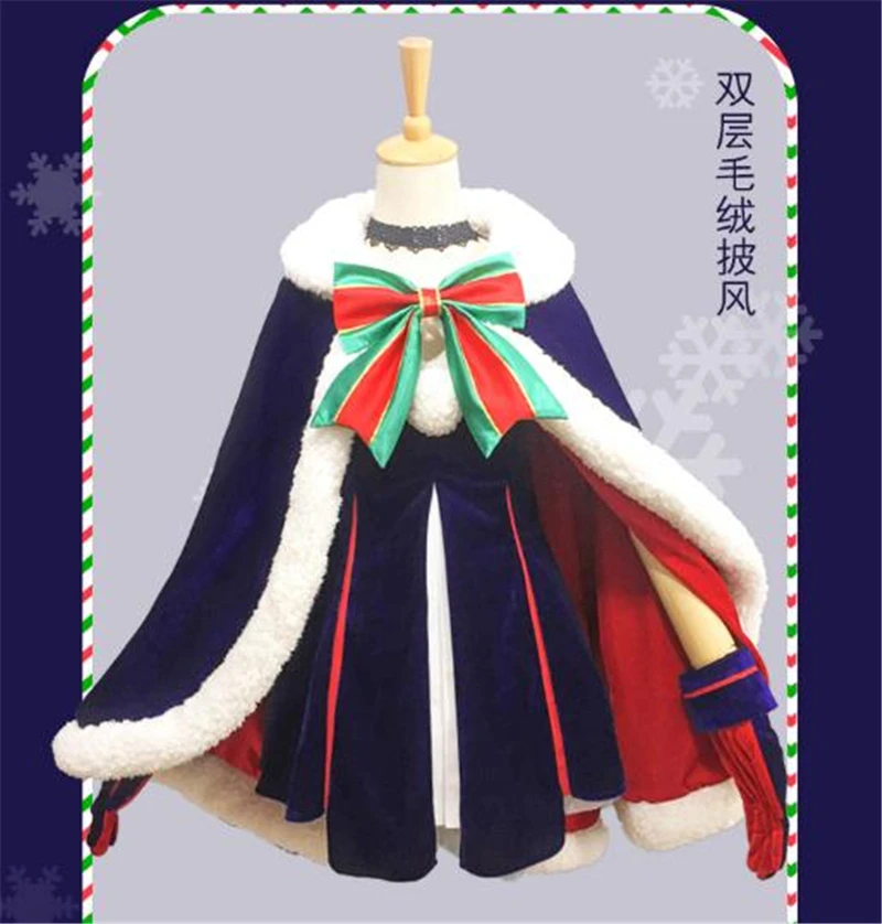 Aniime Fate Grand Order Black Saber Altria Pendragon Christma Dress Cosplay Costume H |
