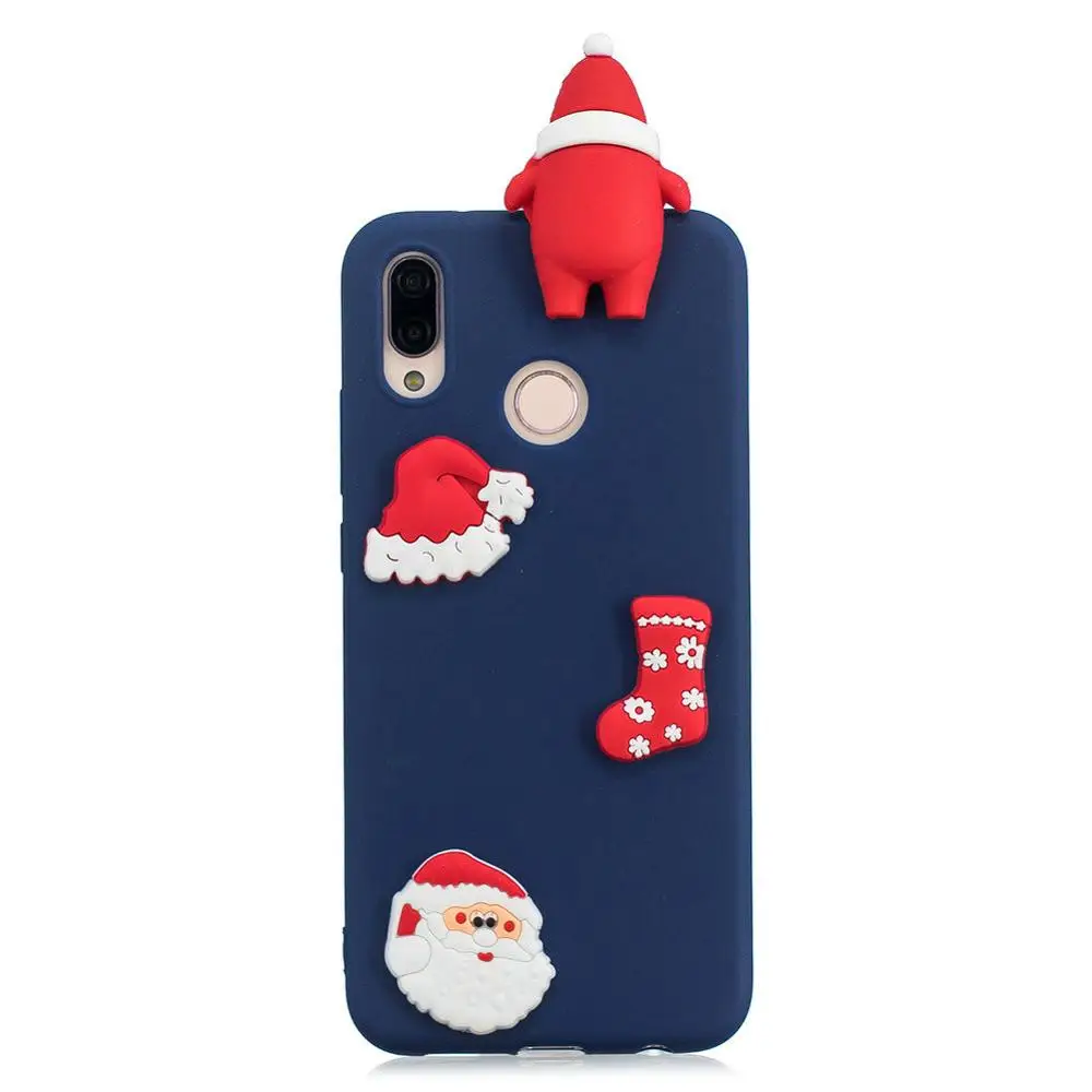 Мягкий чехол из ТПУ с 3D рождественским рисунком для huawei P10 P30 P20 Pro Lite mate 10 20 Lite Y6 Y7 Y9 P Smart Новогодний подарок чехол s - Color: Dark Blue Santa