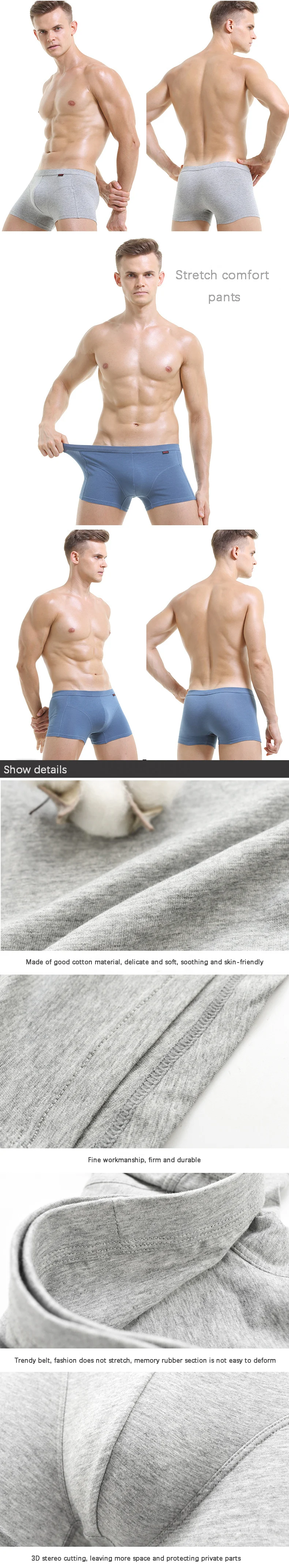 DEWVKV Men's Panties Cotton Men's Underwear Boxers Breathable Mens Boxer Solid Underpants Comfortable Brand Shorts The New LPY
