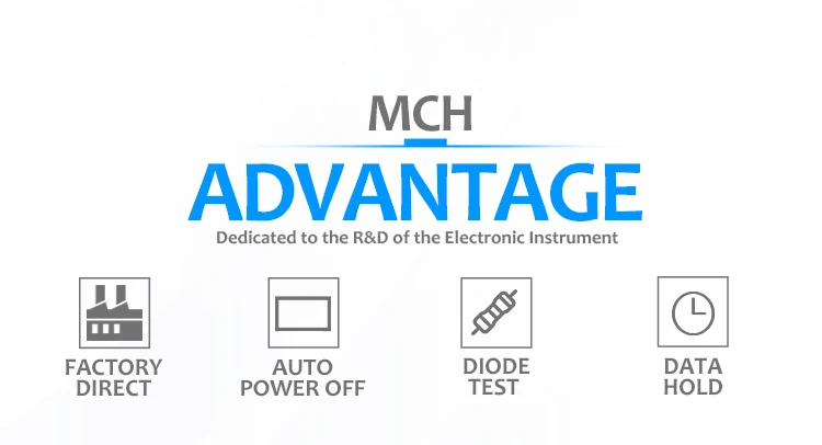 MCH Высокоточный цифровой мультиметр 2000 отсчетов MCH-9233D DC C 10A, R 20MΩ, 20 кГц батарея 9V6F22