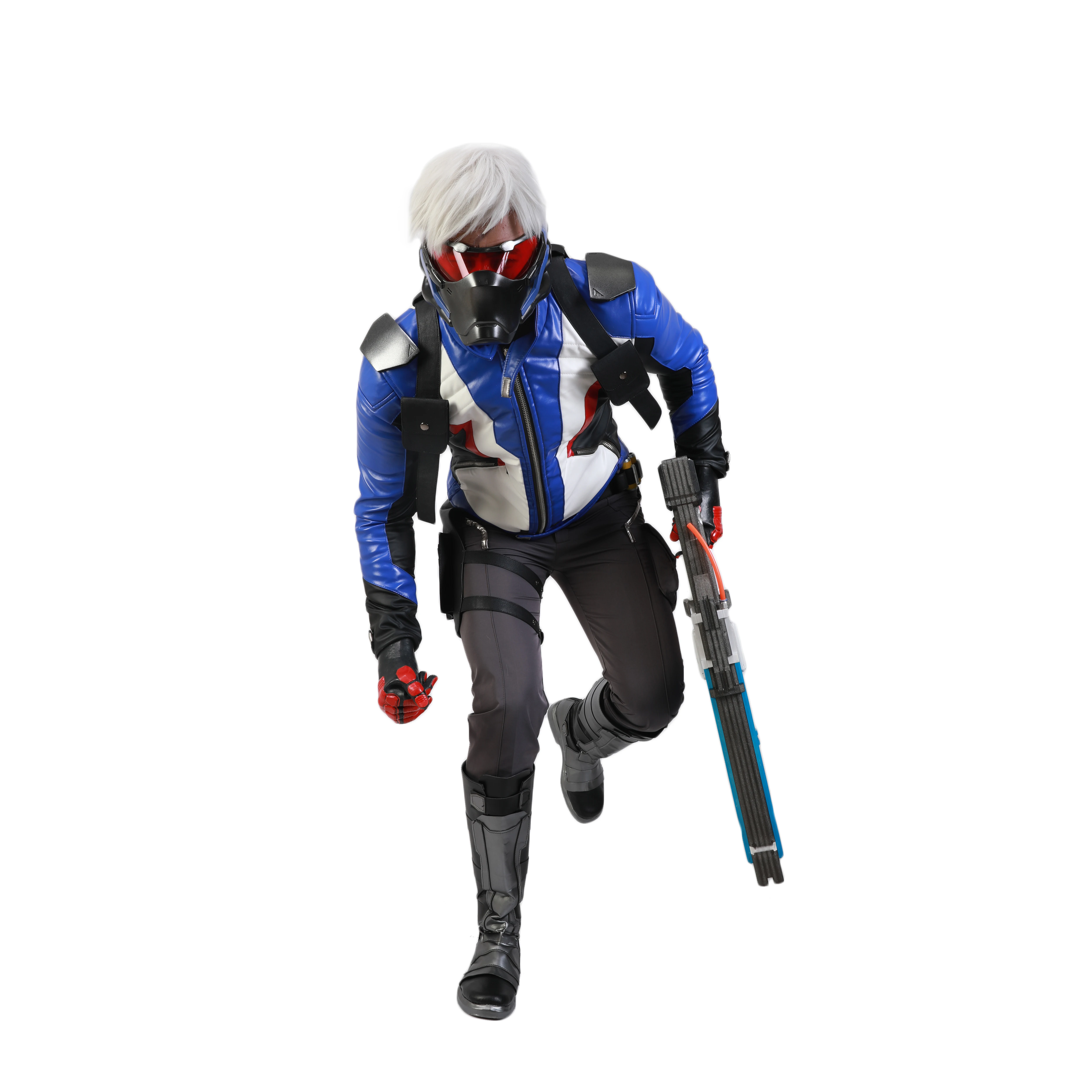 COSTHEME Overwatch Soldier 76 косплей костюм, Официальный лицензированный, вышитый искусственная кожа аниме боевой костюм
