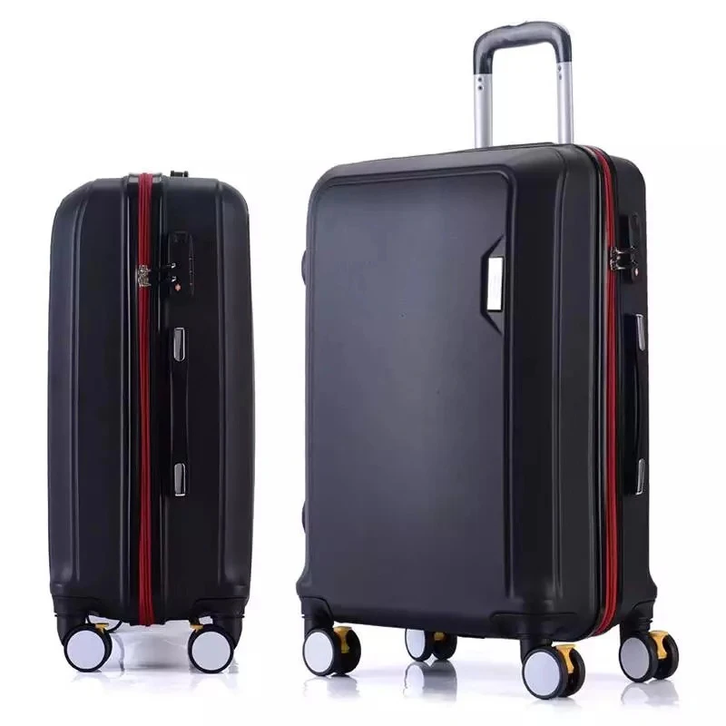 ABS+PC luggage set travel suitcase on wheels Trolley luggage carry on cabin suitcase Women bag Rolling luggage spinner wheel - Цвет: black