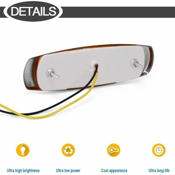 

12 LEDs Lights Side Marker Amber Clearance Indicator For Heavy Truck Pickups