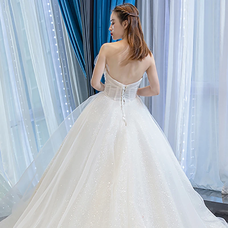 J67023 jancember lace wedding dress in Wedding Dresses strapless ball gown lace sequined with marriage vestido de noiva