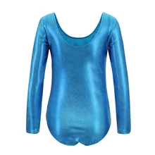 Детский костюм, Одежда для танцев, гимнастический купальник с длинными рукавами и открытой спиной, костюм для занятий балетом, Детский костюм