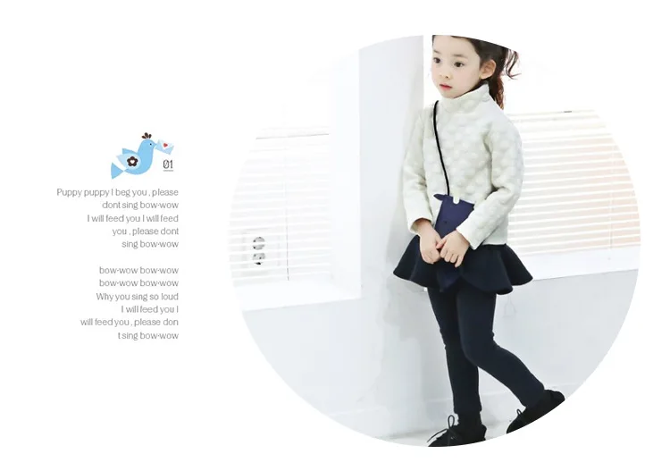 Korean-style Childrenswear Winter Style Girls' Trousers Brushed And Thick Leggings High-waisted Children Mock Two-Piece Culottes