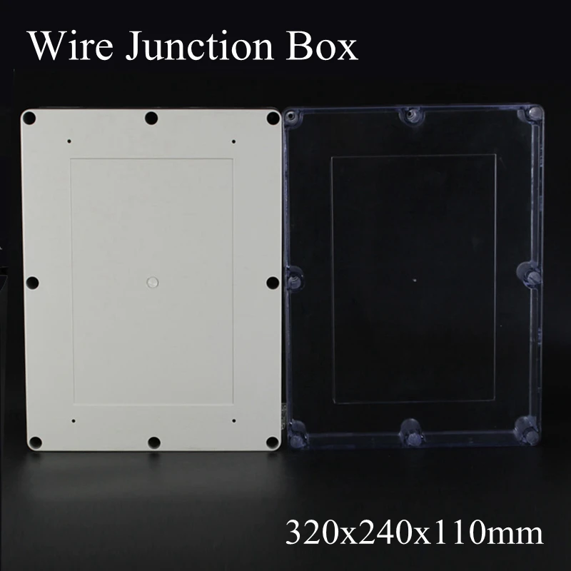 320x240x110 мм ABS IP65 водонепроницаемая Пластиковая распределительная коробка для проводов прозрачный распределительный футляр для проекта Корпус Электронный Прозрачный