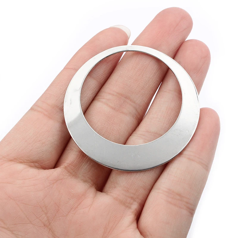 45mm 10 шт., серьги из нержавеющей стали, Очаровательные Круглые Кольца, Пустые Подвески, подвески, самодельные соединители, фурнитура для изготовления ювелирных изделий - Цвет: 45mm