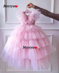Ruffle Puffy Girl's Pageant Dress Long Flower Girl Dress Kid Ball Gown for Photo Princess Prom Dress