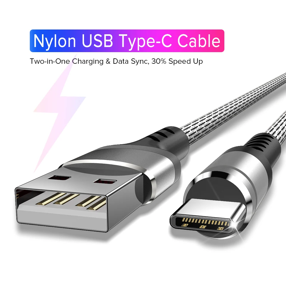 Кабель usb type C для быстрой зарядки кабель мобильного телефона USBC передачи данных