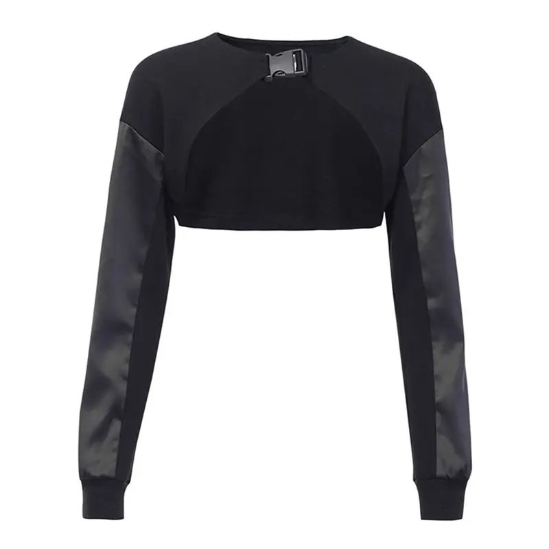 

Gothic Casual Female Loose Punk Style Short Hoodie Preppy Moto Hip Hop Warm Sweatshirt Top 2019 Autumn Winter Women Clothes