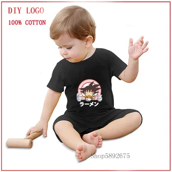 

New Design Saiyan Ramen Goku white Cotton Newborn clothing baby romper Summer New Style Short Sleeved Newborn Baby Clothing