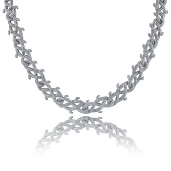 

Full Zircon Hip Hop Jewelry Cuban Chain Iced Out Chain Bling Cubic Zircon Necklaces & Pendants brambles Necklace Drop Shipping