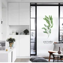Скандинавский зеленый лист стеклянная наклейка ванная комната туалет Окно Стекло Дверь Окно Цветок бумага Электростатическая пленка завод