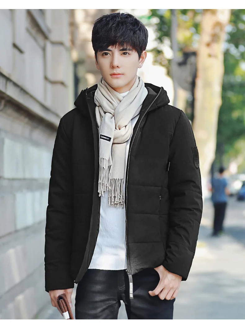Cotton-padded Clothes Men's Winter Coat Korean-style Slim Fit Handsome Short Cotton Coat Winter Trend Thick Warmth Retention Mat