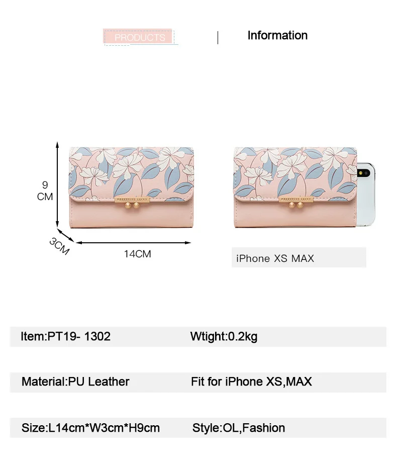Модный женский кошелек с принтом из искусственной кожи на молнии, органайзер для iPhone XS, сотовых телефонов, наличных денег и карт с монеткой