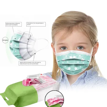 

50/100pcs a box Cartoon Kids Disposable Mask 3 Layer Child Filter Hygiene Thicken Children's Face Mouth Mask Earloop mascarilla