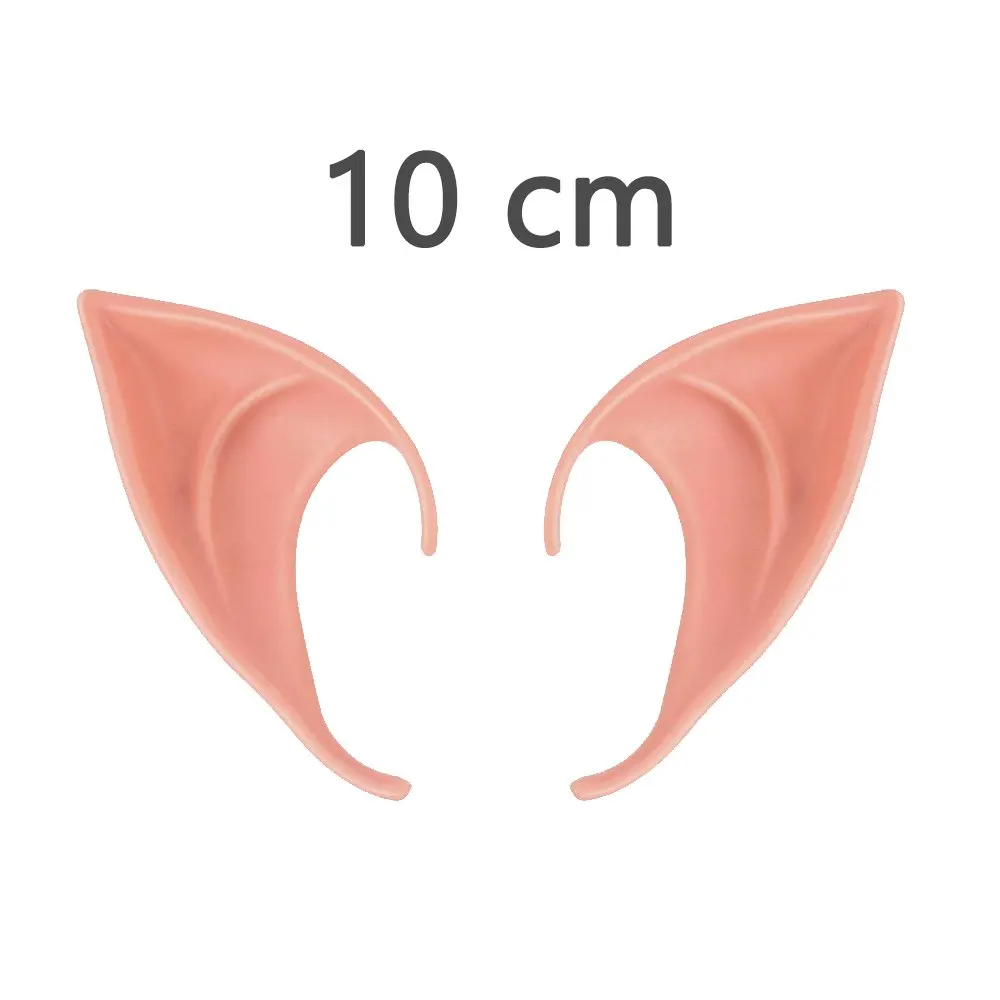 Pink Skin 10CM Эльф уши косплей костюм на Хэллоуин из латекса Маска Фея Гоблин уши вампира эльфри Свинья Нос Маскарад вечерние аксессуары - Цвет: Pink Skin 10CM