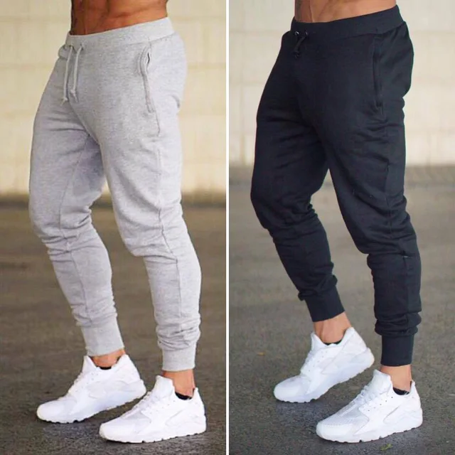 2019 New Men Joggers Brand Male Trousers Casual Pants Sweatpants Men Gym Muscle Cotton Fitness Workout hip hop Elastic Pants 1
