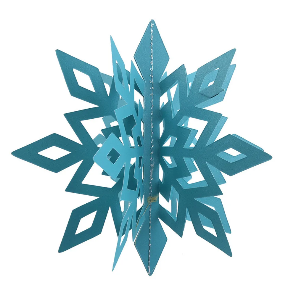Blue Ellenmar 6 шт. блестящая Снежинка Рождественская елка подвесные украшения 3D сверкающая Снежинка подвесные украшения для рождественской елки Декор - Цвет: Blue