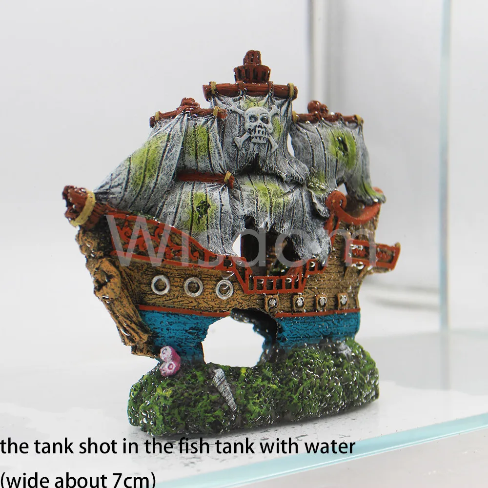 Аквариумное украшение полимерная лодка аквариум винтажный полый пиратский