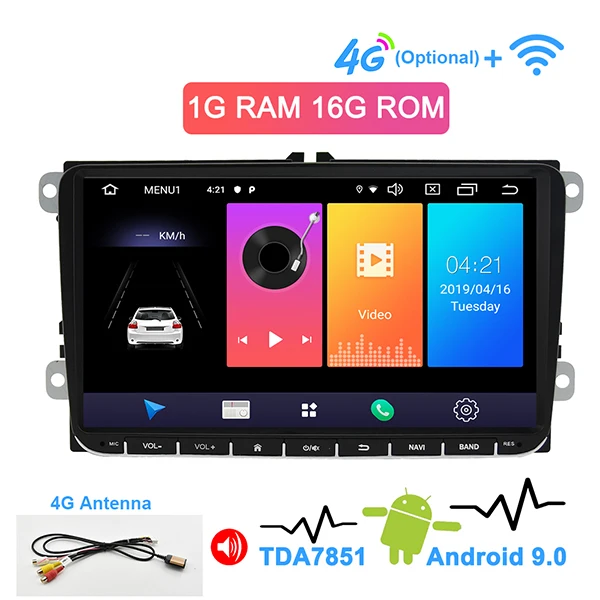 Navivox Автомобильный мультимедийный плеер android 8,1 2 Din автомобильный DVD для VW/Volkswagen/Golf/Polo/Tiguan/Passat/b7/b6/SEAT/leon/Skoda/Octavia - Цвет: 1G ROM16G  9.0  4G