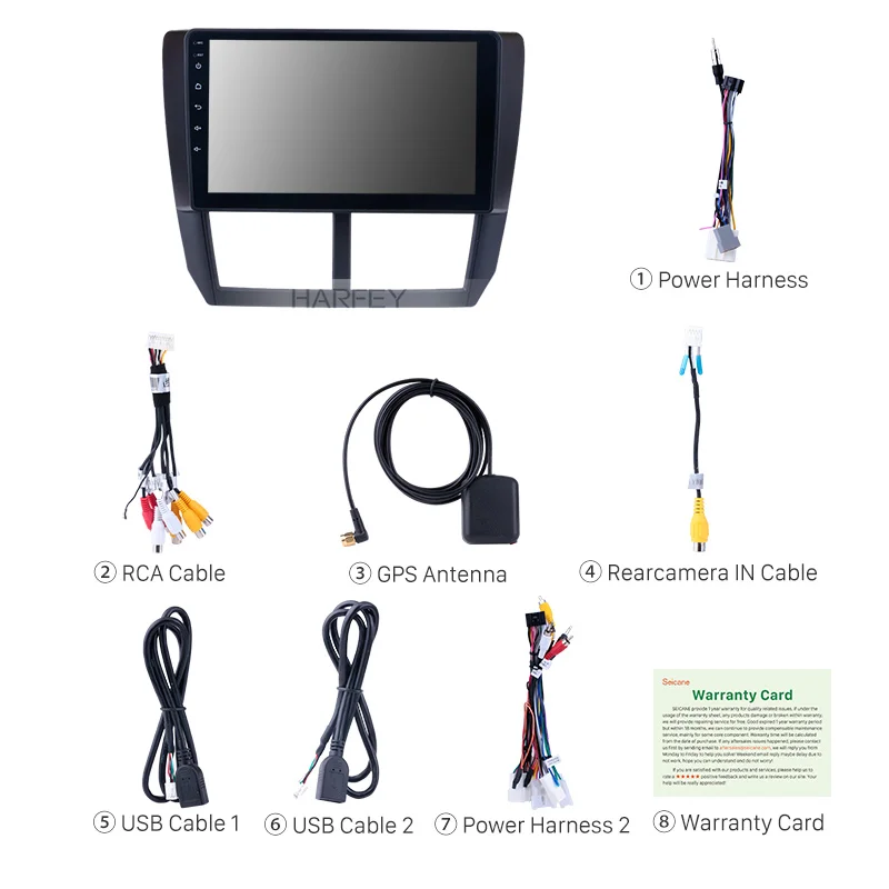 Clearance Harfey 9" Android 8.1 Car GPS Navigation Radio Multimedia Player For  2008 2009 2010-2012 Subaru Forester Quad-core With WiFi 4