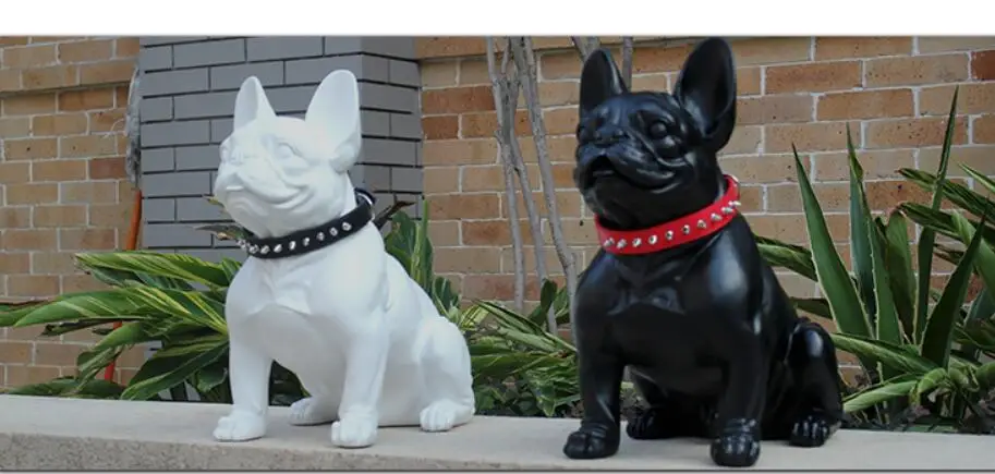 Ручная работа, полирезина, красно-черная собака, современная мода, вход, счастливый бульдог, смола, статуя в форме собаки, украшение дома
