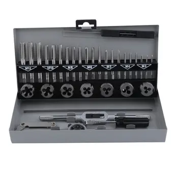 

Carbon Steel 32pcs Screw Thread Metric Tap &Die M3-M12 Thread Milling Machine Taps Cutters Screwdriver Kits With Case