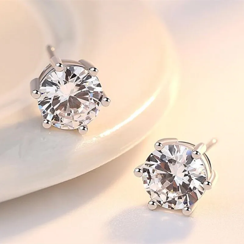 Женские серьги в виде зубца из стерлингового серебра 925 пробы с цирконием модные