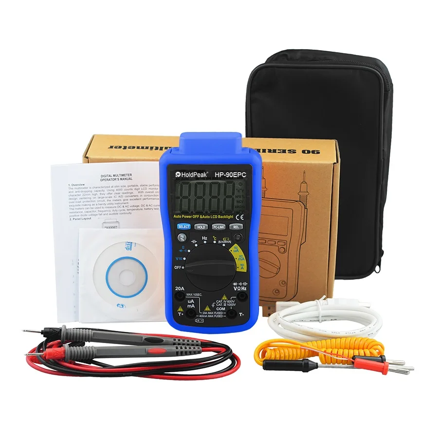 Цифровой мультиметр с автоматическим диапазоном HoldPeak HP 90EPC Multimetro USB подключением