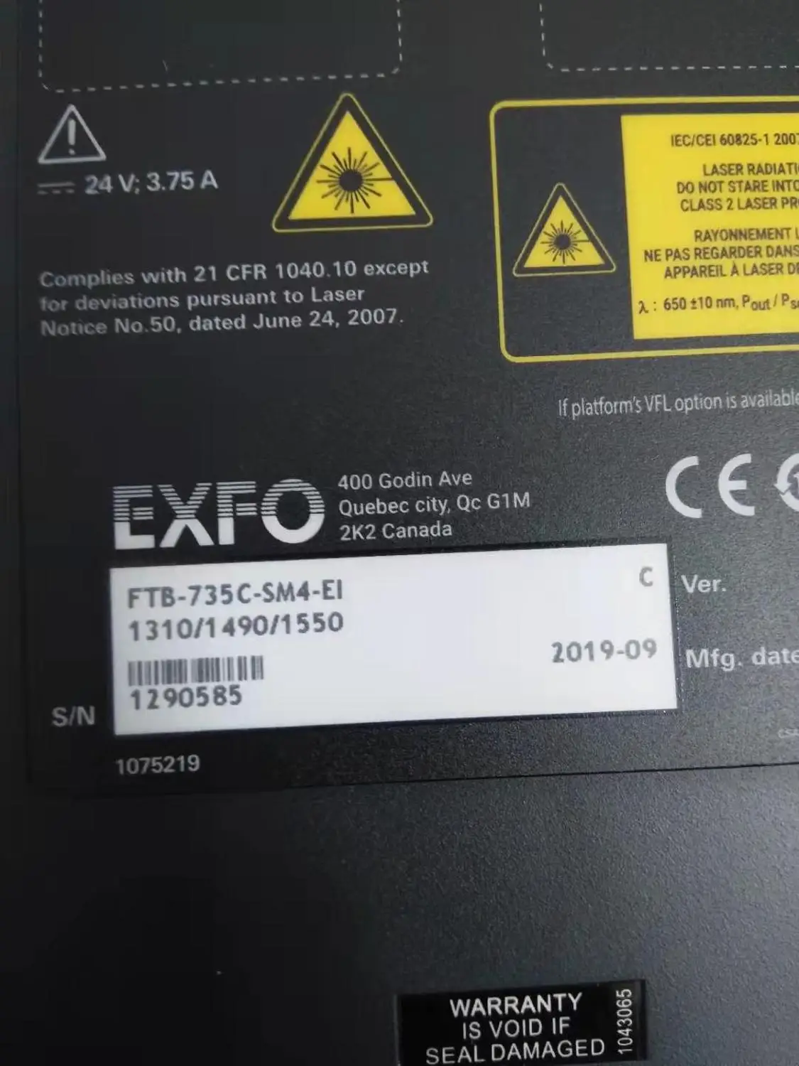 EXFO FTB-1 v2 FTB-735C-SM4, SM, 1310/1490/1550nm, 42/41/41dB OTDR 1490nm PON OTDR с SC адаптер reallac