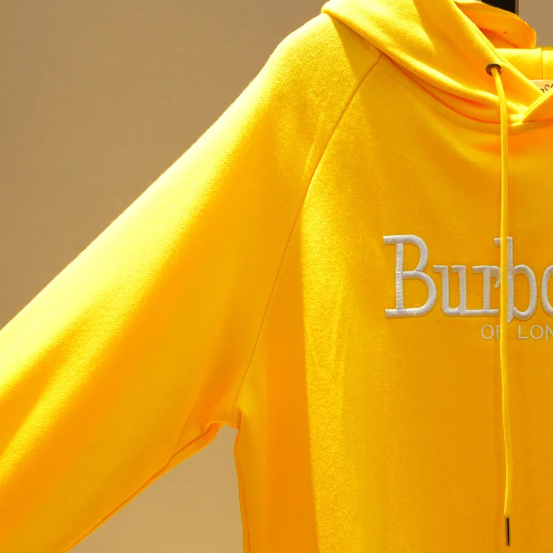 6 Colors Korean Fashion Girls Long Style Hoodies Pure Color Hooded Jumper Letter Embroidery Casual Sweatshirts